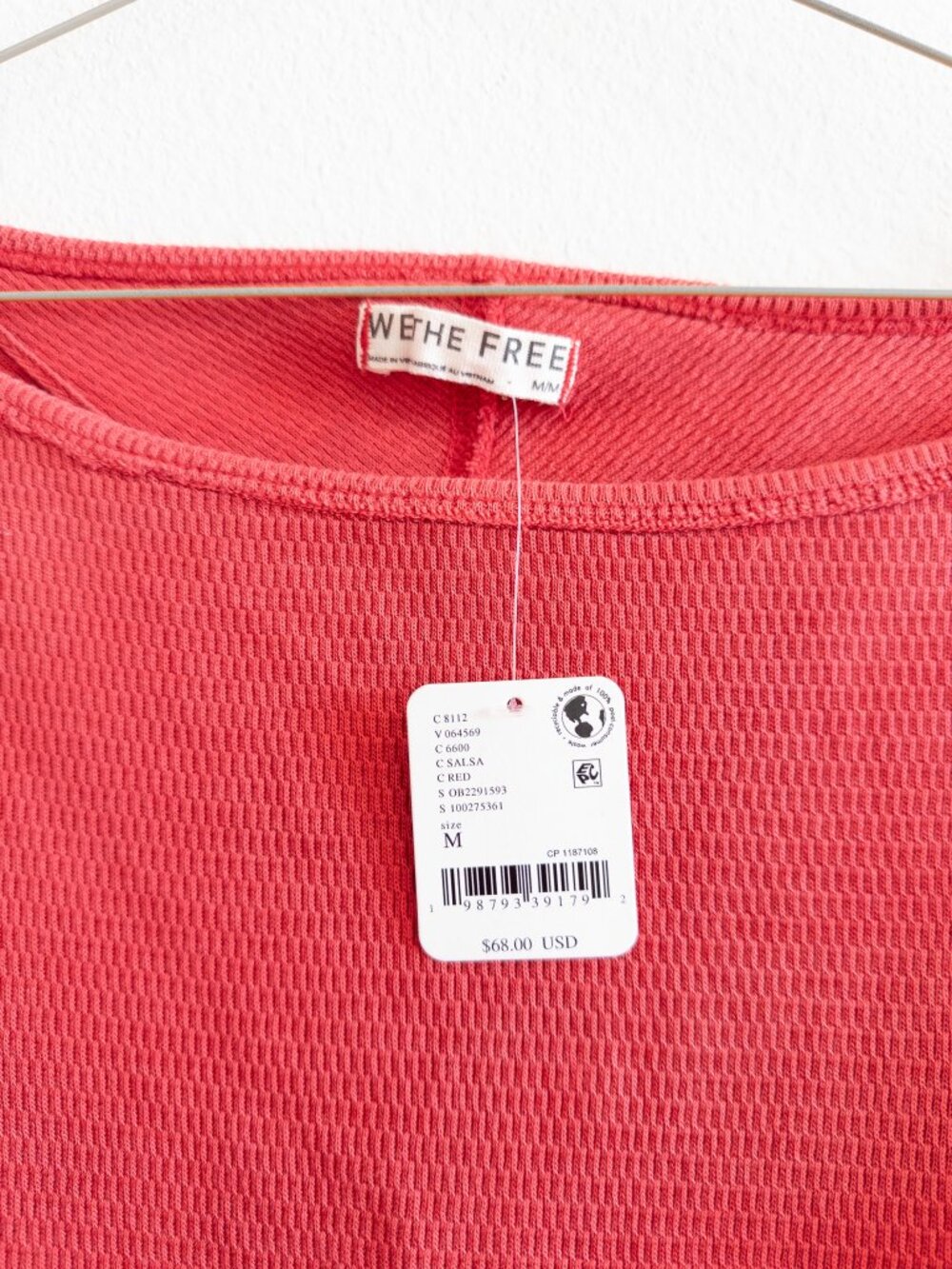 NWT Free People We The Free Jess Long Sleeve Jess Long Sleeve Salsa - Picture 6 of 9